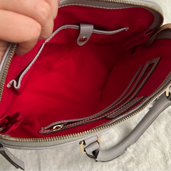 Grey Dooney & Bourke Saffiano Leather Zip Zip Satchel - Picture 10 of 11